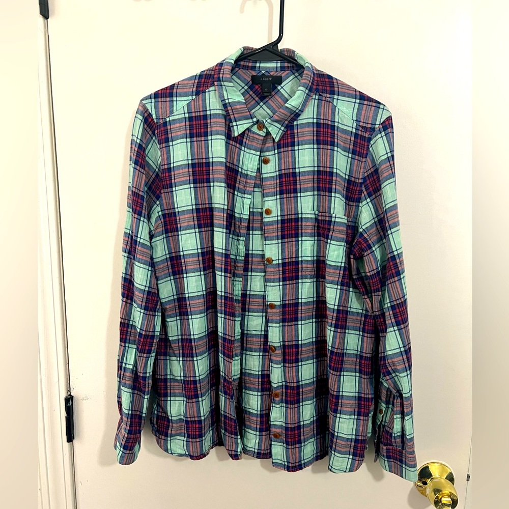 J.Crew plaid button down size 12 - Picture 1 of 3